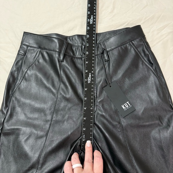 Kut From the Kloth Women’s Faux Leather Ellery Front Slit Flare Pants Size 4 - Picture 10 of 13